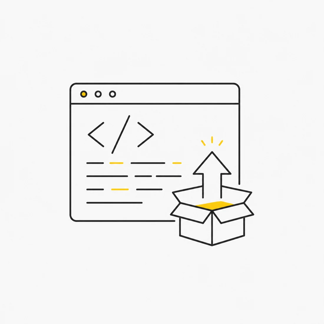 ソースコード納品のイラスト